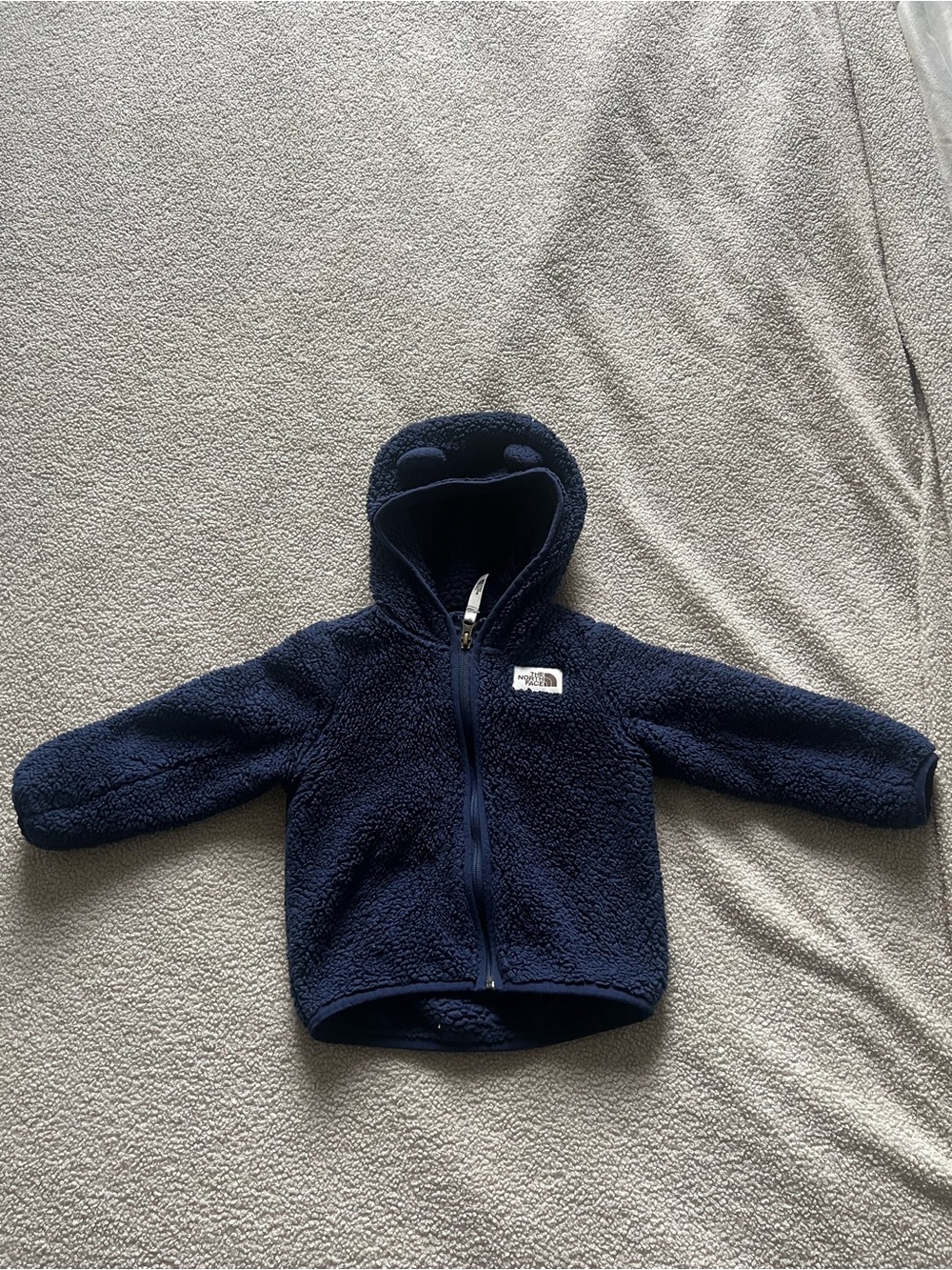 The North Face Kids Navy Sherpa Fleece Hooded Jacket